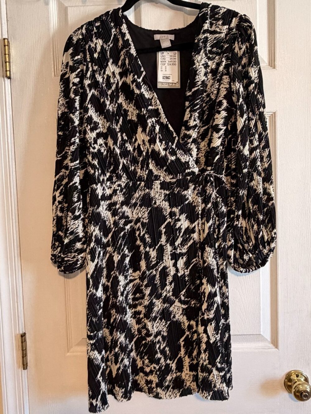 NWT Black and White Wrap Dress